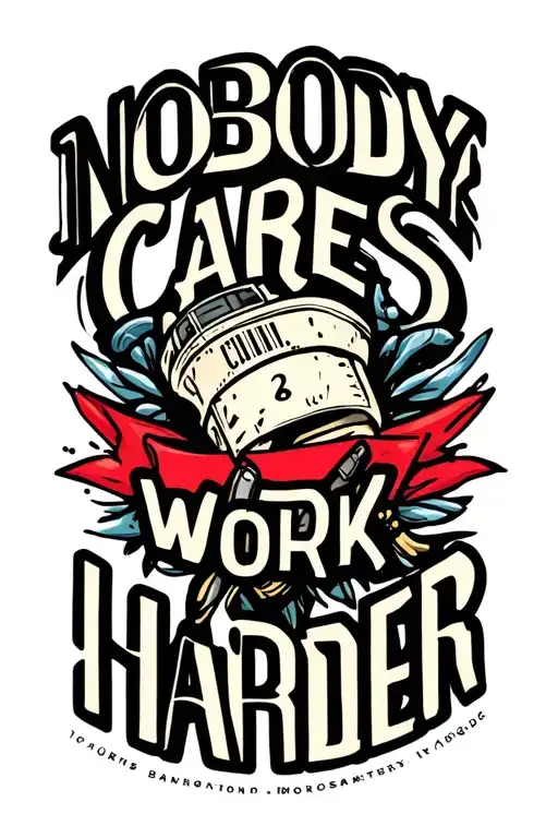 "Nobody cares work harder" hard work forearm tattoo tattoo design idea
