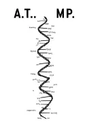 "A.T. , M.P." Coded helixThe double helix is made up of genetic code. The base pairs on the DNA rungs are replaced with symbolic code tattoo design idea
