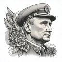 putin president tattoo design idea