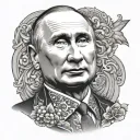 putin president tattoo design idea