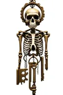 skeleton key windchime tattoo design idea