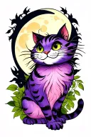 Cheshire Cat Moon tattoo design idea