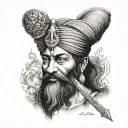 baba deep singh ji sword tattoo design idea