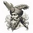baba deep singh ji sword tattoo design idea