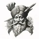 baba deep singh ji sword tattoo design idea