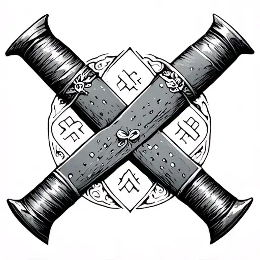 band aid dagger tattoo design idea