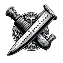 band aid dagger tattoo design idea