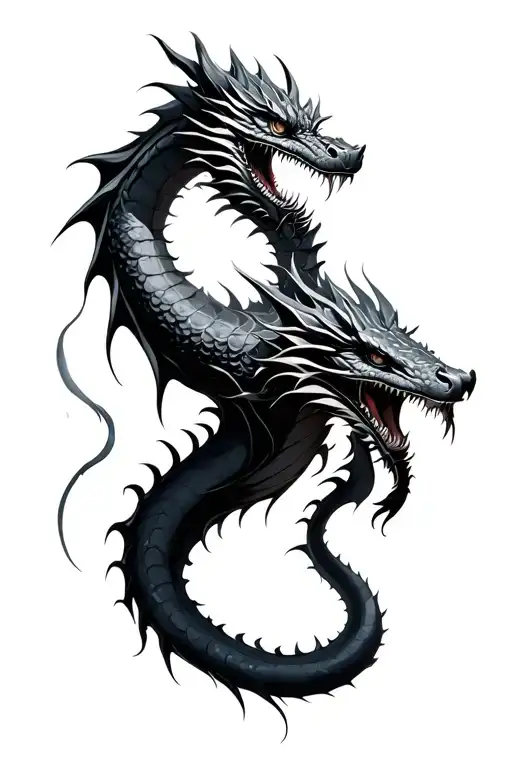 dragon whith smoke shadow we wear tattoo design idea