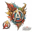 Avengers logo blended tattoo design idea