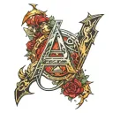 Avengers logo blended tattoo design idea