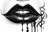 romantic vampires lips surounded tattoo design idea