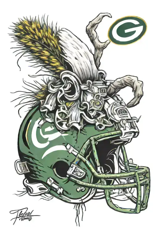 green bay packers tomte tattoo design idea