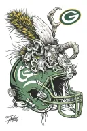 green bay packers tomte tattoo design idea