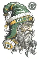 green bay packers tomte tattoo design idea