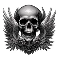 icarus memento mori skull tattoo design idea
