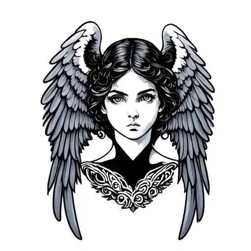 womb tattoo wings spread tattoo design idea