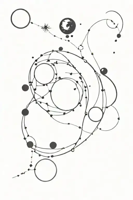 constellations inside moon phases forming tattoo design idea