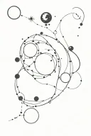 constellations inside moon phases forming tattoo design idea