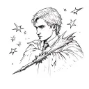 Draco malfoy wand casting shooting stars tattoo design idea