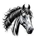 Create a logo for a horse perfume, the public to whom he goes is from the Argentine, masculine field tattoo design idea