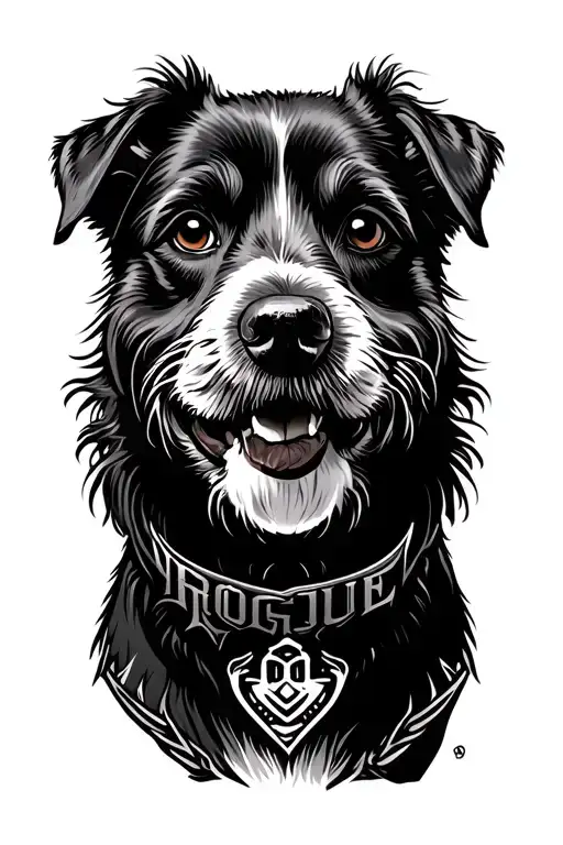 the name roGue dog tattoo design idea