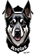 the name roGue dog tattoo design idea