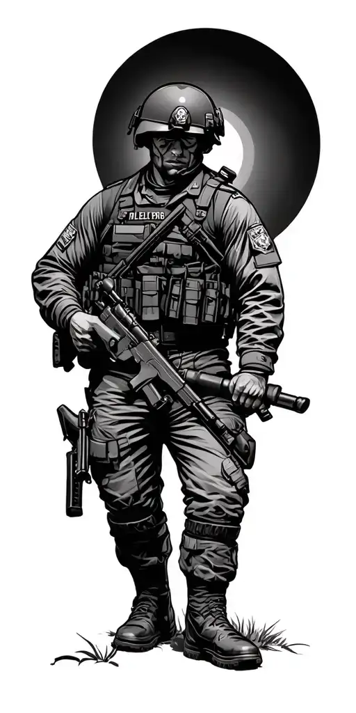 military police outdoors tattoo design idea