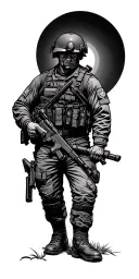 military police outdoors tattoo design idea