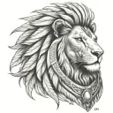 lion Egyptian pharaoh tattoo design idea