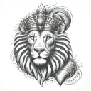 lion Egyptian pharaoh tattoo design idea