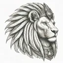 lion Egyptian pharaoh tattoo design idea