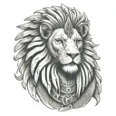 lion Egyptian pharaoh tattoo design idea