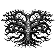 yggdrasil tree tattoo that will cover a man's chest and stop above the stomach tattoo design idea