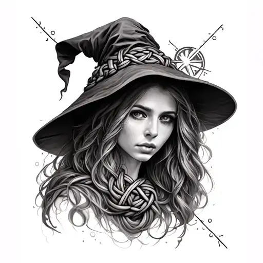 Witch knot inside tattoo design idea
