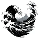 Tsunami tattoo design idea