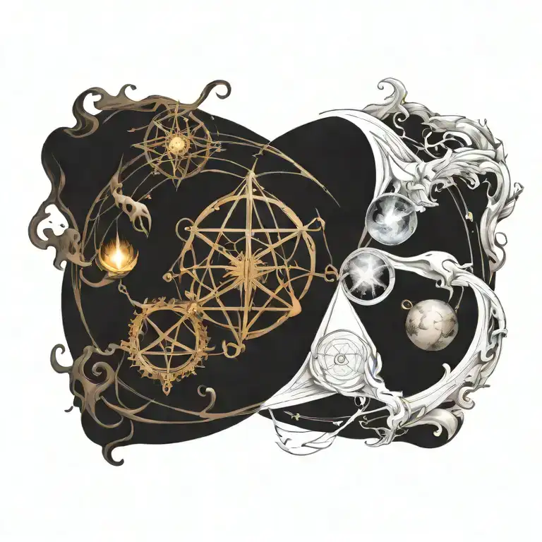 alchemical symbols tattoo design idea