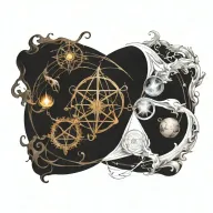 alchemical symbols tattoo design idea