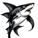 Pisces Shark tattoo design idea