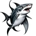 Pisces Shark tattoo design idea