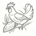 baked chicken tattoo design idea