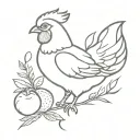 baked chicken tattoo design idea