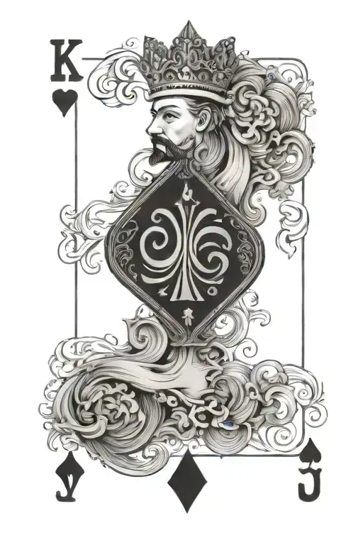 king of spades playing card featuring elements incorporated tattoo design idea