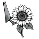sunflower and shovel  tattoo design idea