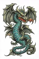 dragon heart vine tattoo design idea