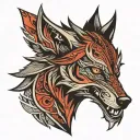 tribal wolf tattoo design idea