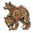 tribal wolf tattoo design idea