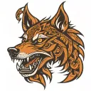 tribal wolf tattoo design idea