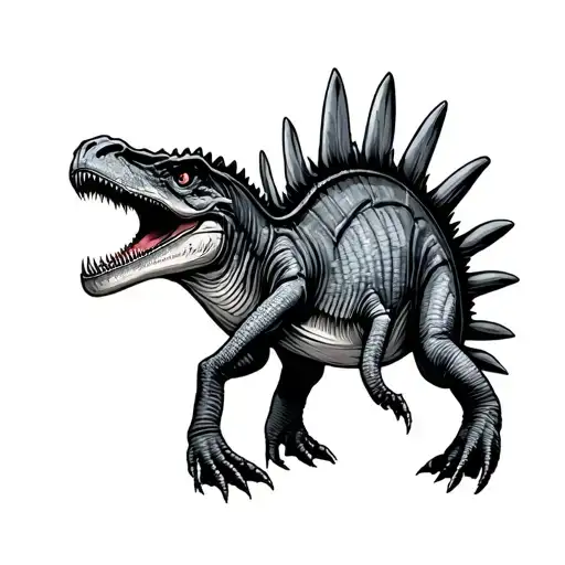 Scientifically accurate spinosaurus tattoo design idea