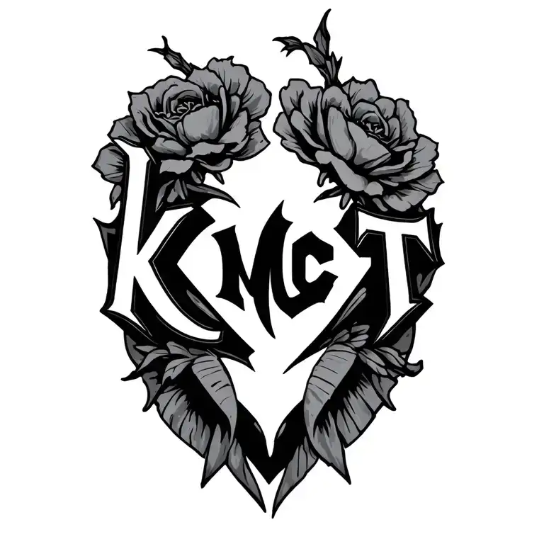 "LC MT" Kids Initials KMCS incorparated tattoo design idea