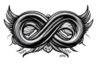 years 2000 2005 2006 infinity symbol intertwined tattoo design idea